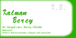 kalman berey business card
