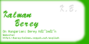 kalman berey business card